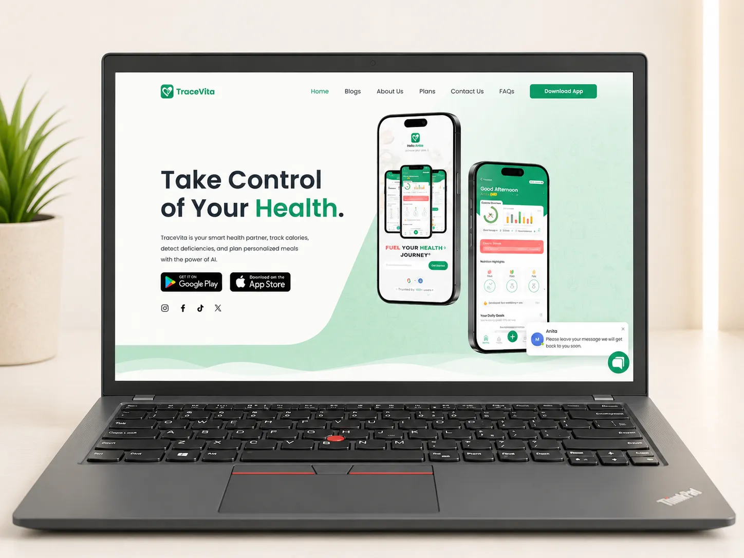 Tracevita - A Realtime health tracing app